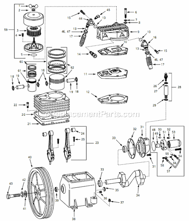 Page B Diagram and Parts List for CI051089VPMS 2006 Campbell Hausfeld Compressor
